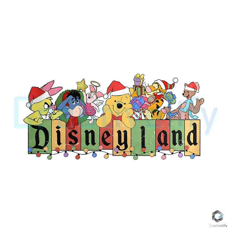 Winnie The Pooh Santa PNG Disney Christmas Vintage File.jpg