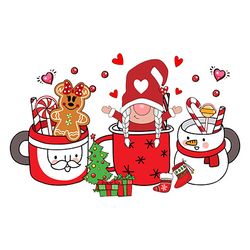 Gnome Christmas Coffee Png, Christmas Coffee Png, Christmas Drink Design, Coffee Latte Png, Christmas Iced Latte Png