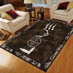 deer hunting icons rectangle rug