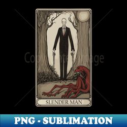 Slender Man Occult Tarot Card Illustration Parody - Mystical Humor - Signature Sublimation PNG File - Add a Festive Touch to Every Day
