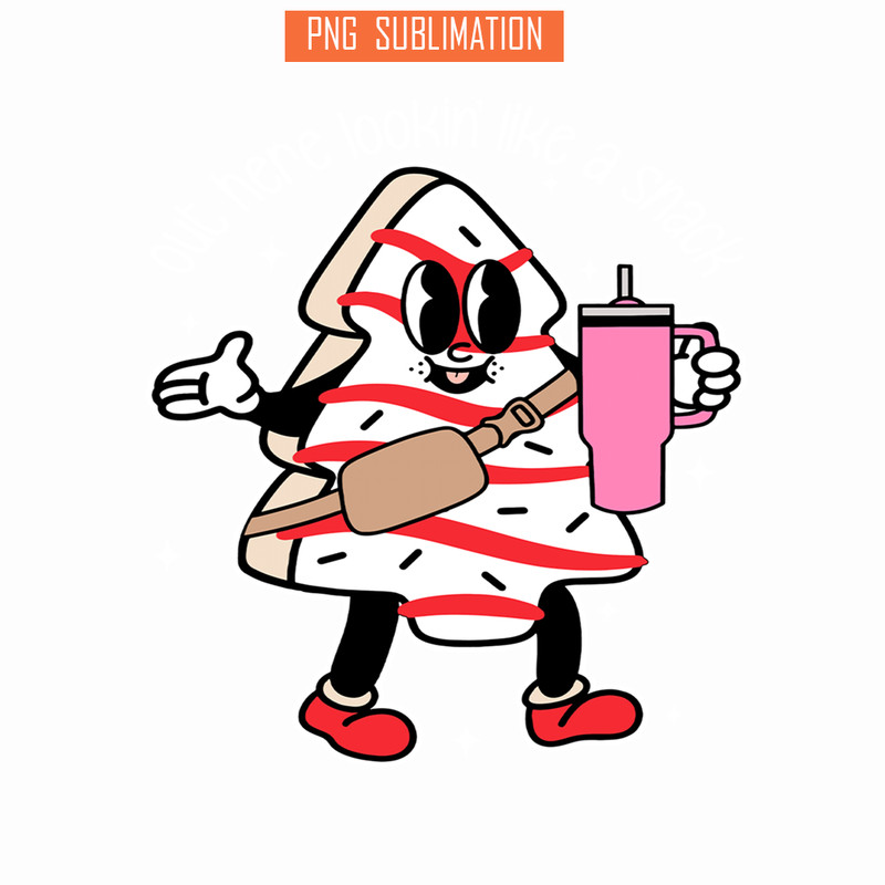 CRM07112398-Out Here Looking Like A Snack Cute Boo Jee Xmas Trees Cakes Png, Boojee Tumbler Inspired Belt Bag Png.png