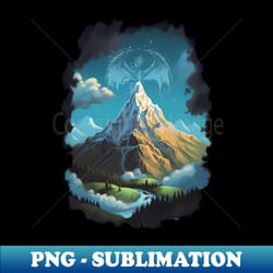 the lonely mountain and the dragon - fantasy - vintage sublimation png download - bring your designs to life