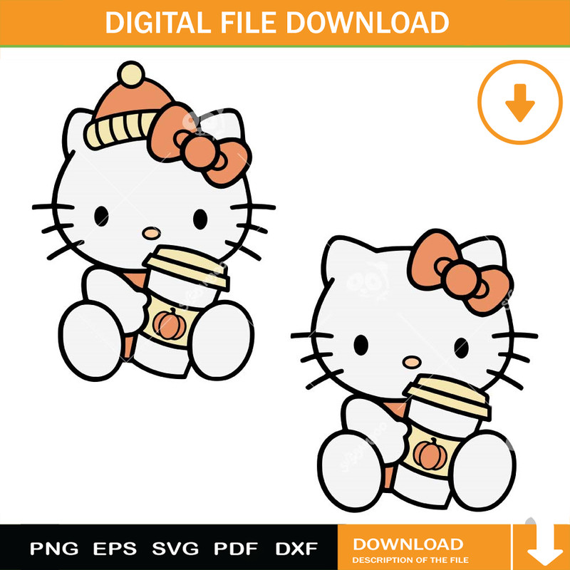 Hello Kitty Fall Drink Pumpkin Spice SVG.jpg