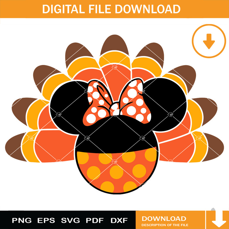 Happy Thanksgiving Minnie Mouse Svg, Thanksgiving Turkey.jpg