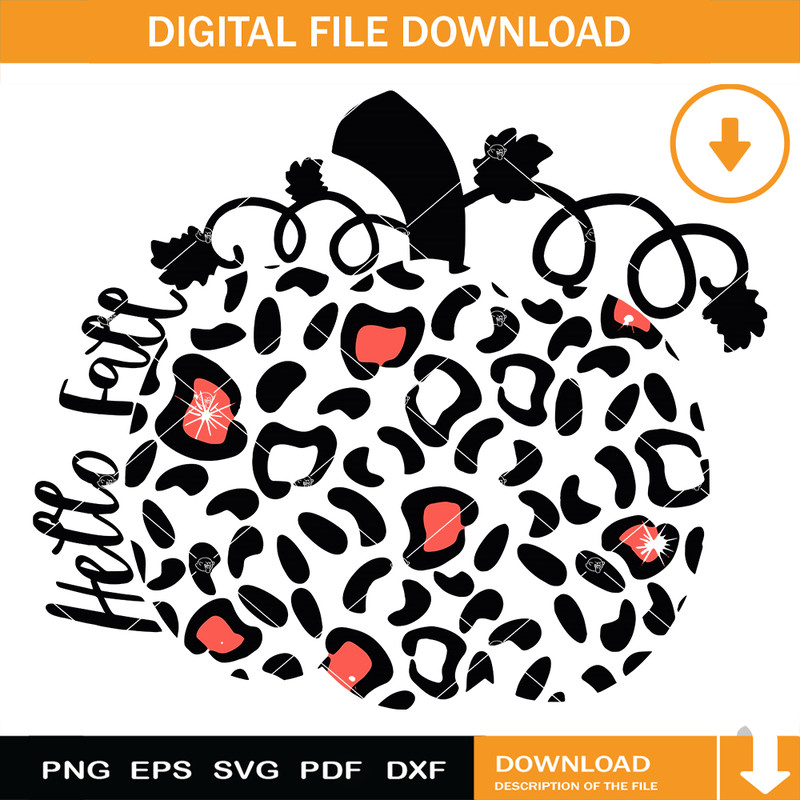 Hello Fall Cheetah Pumpkin Svg, Cheetah Pumpkin Svg, Fall.jpg