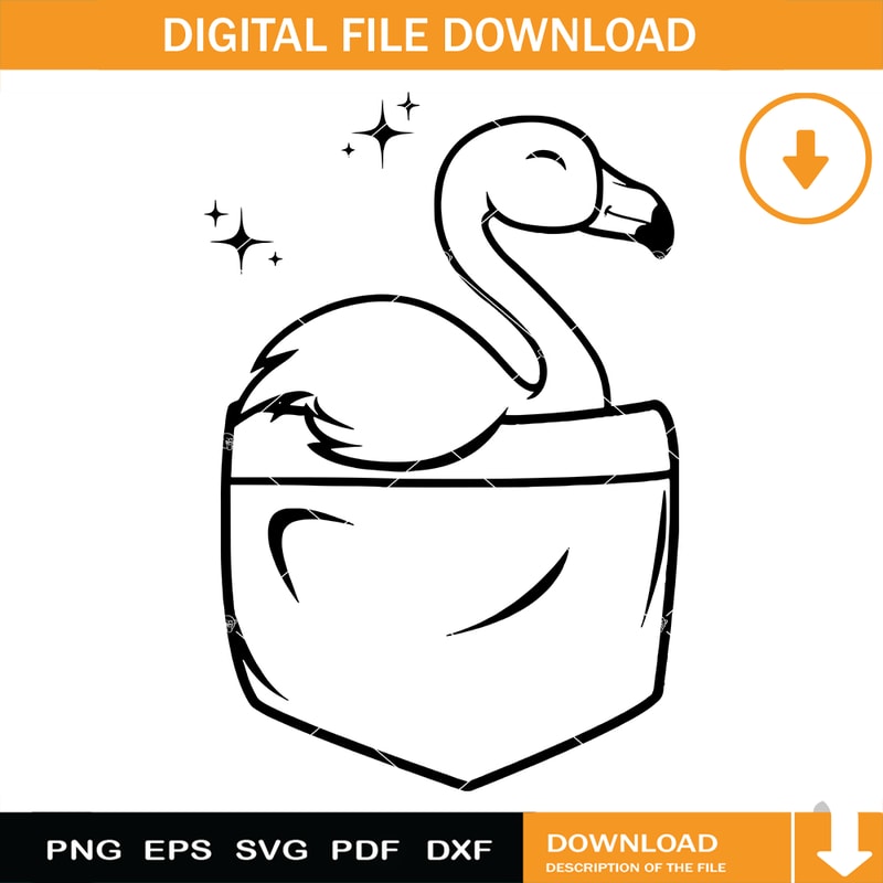 Pocket Flamingo Svg, Mini Flamingo Svg, Cute Small Animal.jpg