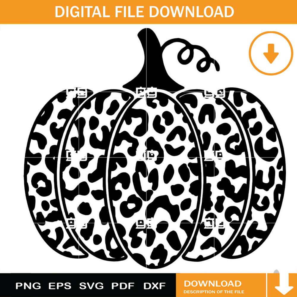 Halloween Leopard Print Pumpkin SVG, Thanksgiving Pumpkin SVG.jpg