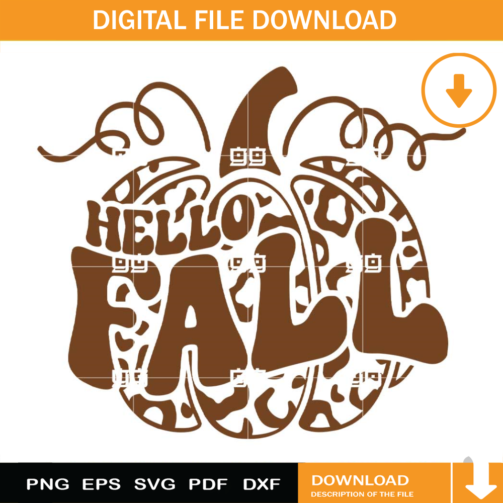Hello Fall SVG, Fall Vibes SVG, Leopard Pumpkin SVG.jpg