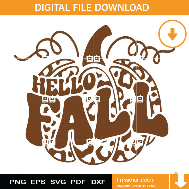 Hello Fall SVG, Fall Vibes SVG, Leopard Pumpkin SVG.jpg