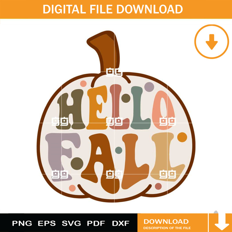 Hello Fall SVG, Groovy fall Vibes SVG, Pumpkin Thanksiving SVG.jpg