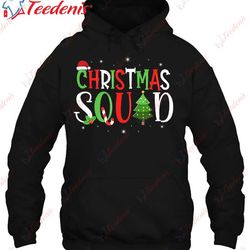 christmas squad funny xmas tree family matching shirt, plus size ladies christmas tops wear love, share beauty