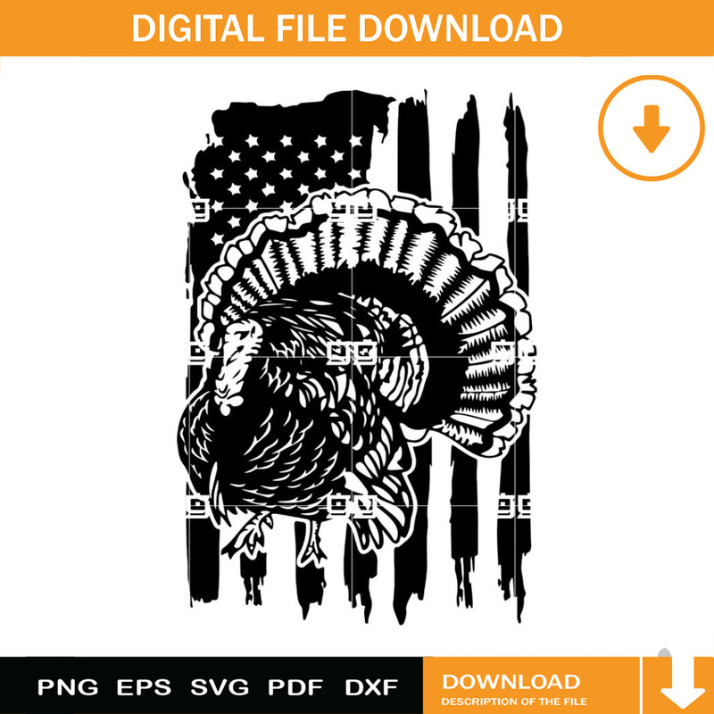 US Wild Turkey SVG-USA Flag Turkey Hunter SVG.jpg