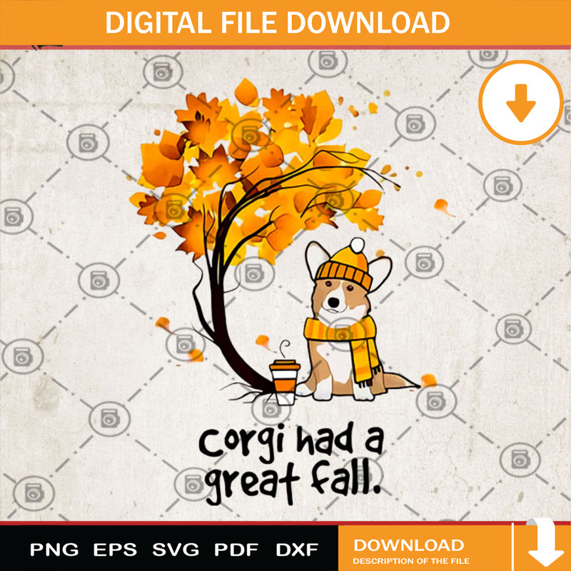 Corgi Had A Great Fall PNG, Corgi PNG, Halloween PNG, Autumn PNG, Dog PNG Digital Download.jpg