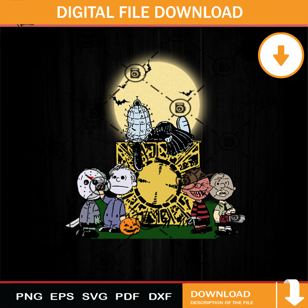 Friends Horror Characters PNG, Horror Movies PNG, Happy Halloween PNG Instant Download.jpg