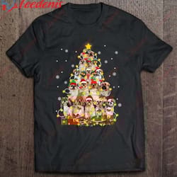 funny shih tzu santa hat christmas tree lights gift t-shirt, womens christmas shirts on sale wear love, share beauty