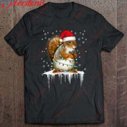 funny squirrel christmas tree shirt ornament decor gift t-shirt, christmas clothes on sale wear love, share beauty