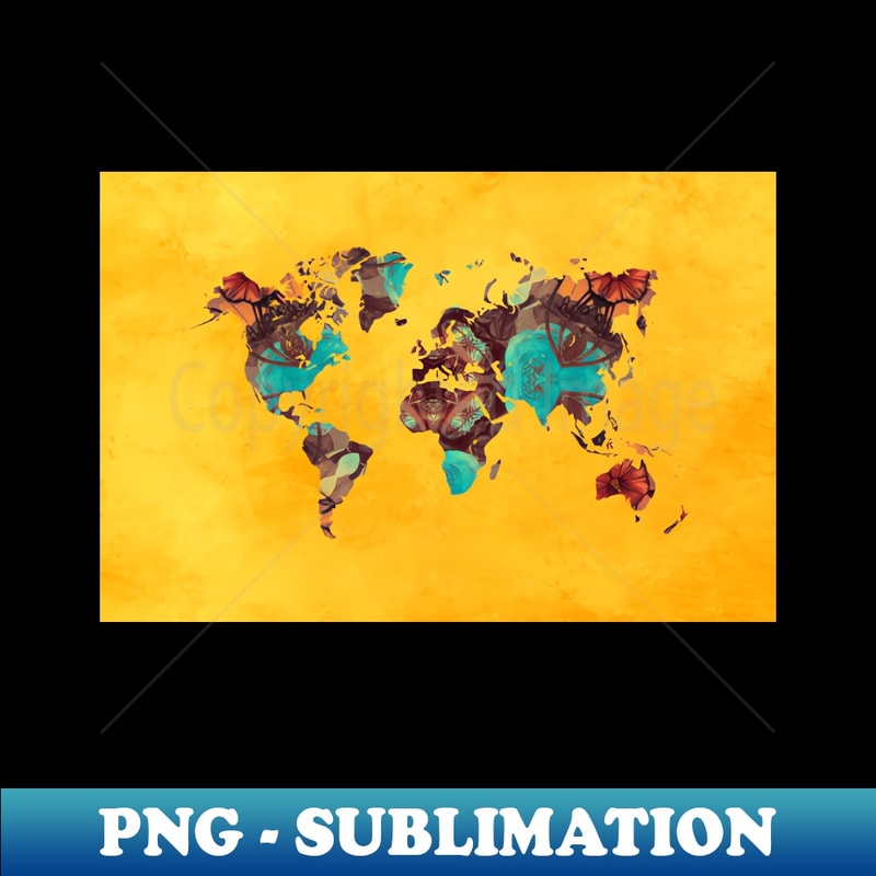 Random Map Yellow world map yellow map worldmap - PNG Transparent Sublimation | Inspire ...