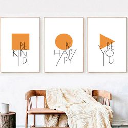 inspirational quotes poster wall art motivational prints quotes inspiration printable be kind be you print set of 3 art