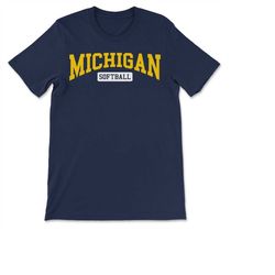 michigan softball classic retro style softball player t-shirt, sweatshirt & hoodie