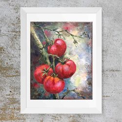 kitchen still life oil painting original vegetables painting