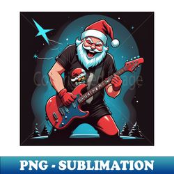 Rocker Santa - Vintage Sublimation PNG Download - Bring Your Designs to Life