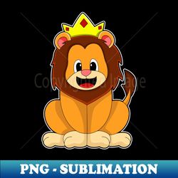 Lion with Crown - Signature Sublimation PNG File - Capture Imagination with Every Detail