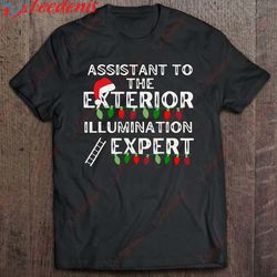 funny witty matching christmas exterior illumination expert shirt, plus size christmas t shirts ladies wear love, share