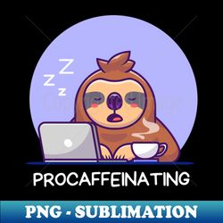 procaffeinating  procrastinator coffee pun - retro png sublimation digital download - defying the norms