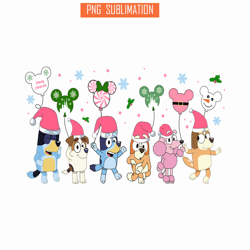 CRM13112304-Bluey Family Christmas PNG, Christmas Tree PNG, Bluey And Santa Claus PNG.png