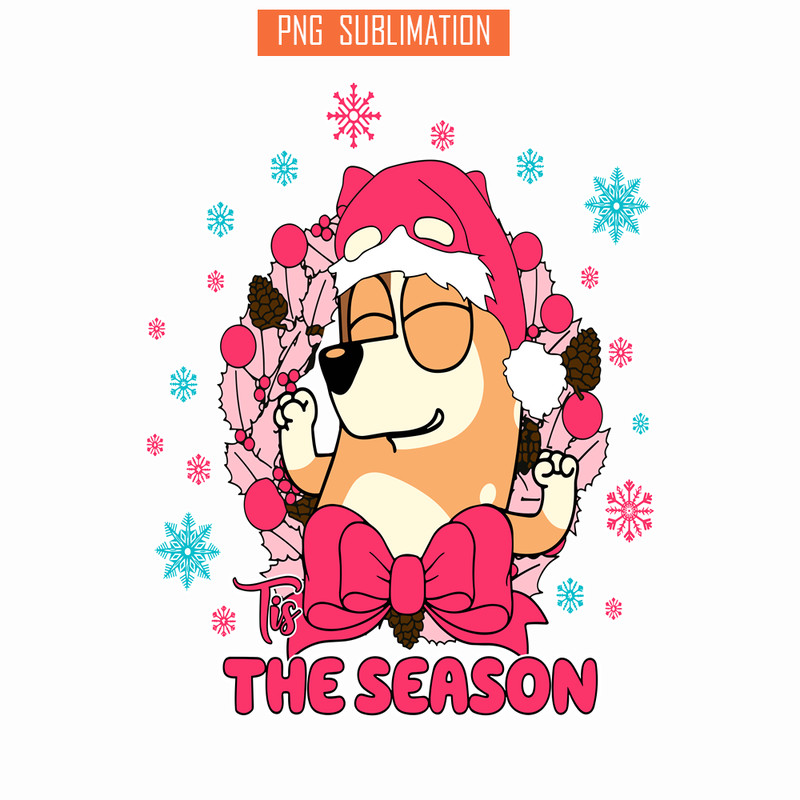 CRM13112315-Bingo Tis The Season PNG, Christmas Day PNG, Bluey And Santa Claus PNG.png