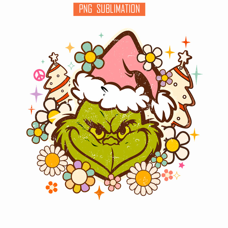 CRM13112340-Grinch And Sweet Christmas PNG, Grinch Flower PNG, Christmas Days PNG.png