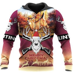 merry christmas &8211 deer hunting 3d all over printed shirts