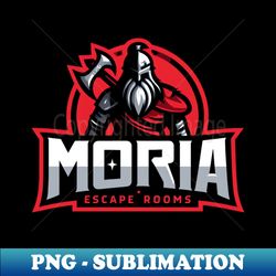 Moria Escape Rooms - Dwarven Warrior - Red Logo - Fantasy - Aesthetic Sublimation Digital File - Bold & Eye-catching