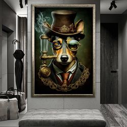 charismatic dog modern design canvas painting wall painting, pet portraid wall decor, modern wall art, ready to hang can