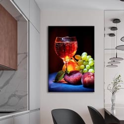 fruits and glass kitchen decor, canvas print, fruits framed wall art canvas, canvas print, ready to hang wall print, des