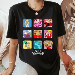 disney alice in wonderland group shirt, disney character shirt, disney alice shirt, disneyland vacation trip unisex adul