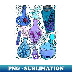 Magic Potion Bottles for Witches Purple - Special Edition Sublimation PNG File - Perfect for Sublimation Mastery