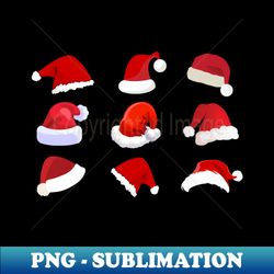 Santa Hats Collection Get Into the Festive Spirit Merry Christmas - Modern Sublimation PNG File - Capture Imagination with Every Detail