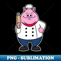 Pig As Cook With Rolling Pin - Premium Png Sublimation File - Defying The Norms