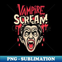 Vintage Halloween Vampire Scream - Artistic Sublimation Digital File - Defying the Norms
