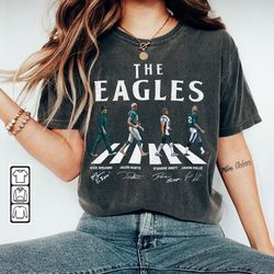 Eagles Walking Abbey Road Signatures Football Shirt, Nick Sirianni, Jalen Hurts, DAndre Swift, Jason Kelce, Philadelphia