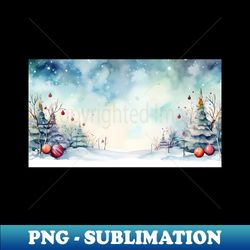 Watercolor Christmas landscapes 2 - Trendy Sublimation Digital Download - Bold & Eye-catching