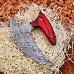 damascus pizza cutter, chef kitchen , ulu knife chef knife heavy duty damascus gift for her/him amindustry