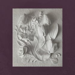 Plaster wall art Botanical sculpture Relief 3d art white bas-relief 3d flower wall decor Tulips Gift for her Lovely gift