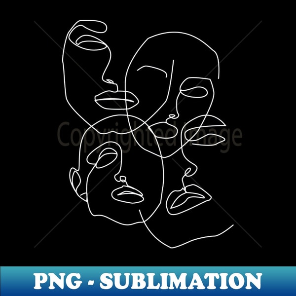 Multiple Faces Print multiple faces line art - Decorative Sublimation PNG File - - Inspire ...