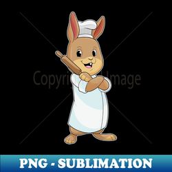 Rabbit As Baker With Rolling Pin - Png Transparent Sublimation Design - Stunning Sublimation Graphics