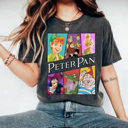 retro disney peter pan movie characters shirt, tinker bell captain hook smee, disneyland vacation trip gift shirt, disne
