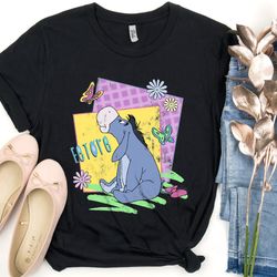 retro disney winnie the pooh eeyore retro butterflies poster shirt, magic kingdom unisex tshirt family birthday gift adu