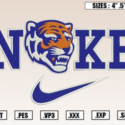 Nike x Memphis Tigers Mascot Embroidery Designs, NCAA Embroidery Design File Instant Download