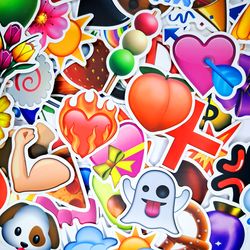 60 PCS Funny Emoji Sticker Pack, Children Stickers, Laptop Stickers, Teenage Stickers, Emoji Bundle Scrapbook Decals